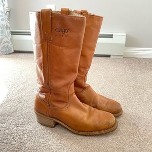 Vintage Dingo Acme leather ranch boots, insulated, camel brown size 7.5  9 7257